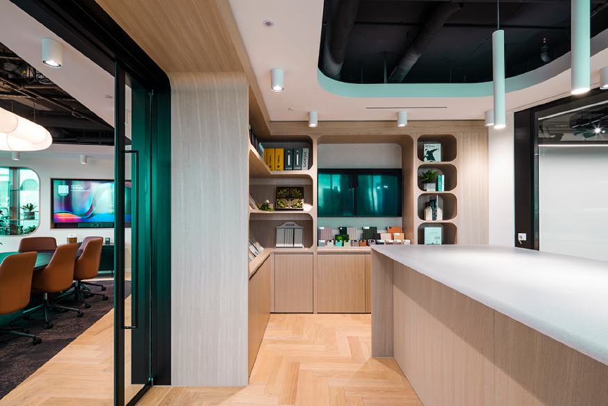 20 - The design studio features a central work  display table and drawer unit.jpg